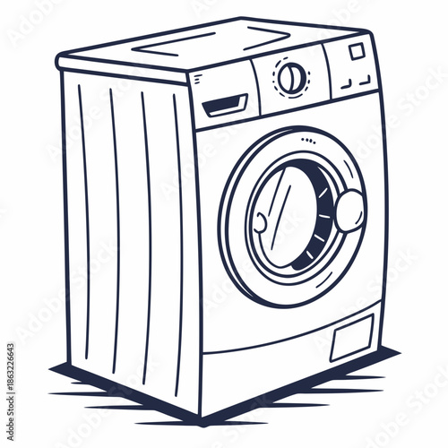 Modern Home Washing Machine Icon Clean Appliance Design