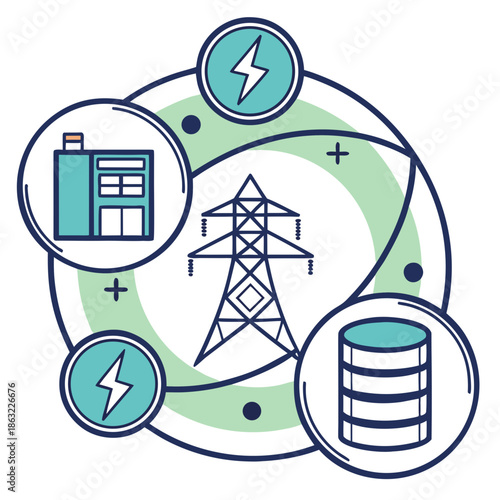 Energy Storage Abstract Power Containment Vector Icon