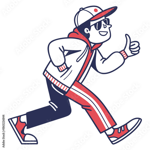 Cool Confident Emoji Abstract Vector Symbol