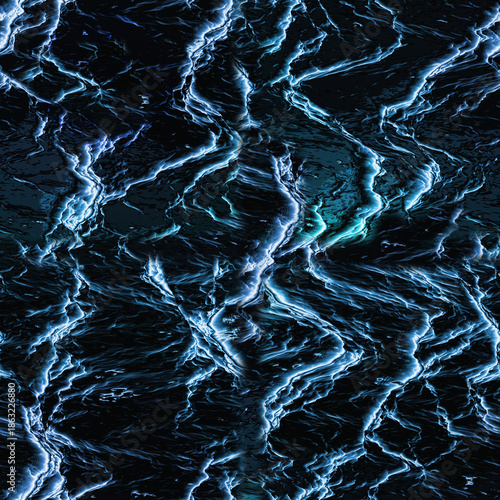 Abstract seamless intricate fractal pattern. Texture of worn blue jeans. Grunge-style fabric background. Suitable for tiles, fabric, backdrops, tie-dyes, etc. 3D illustration.