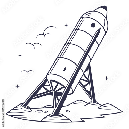 Reusable Space Launch Rocket Landing Mechanical System Icon