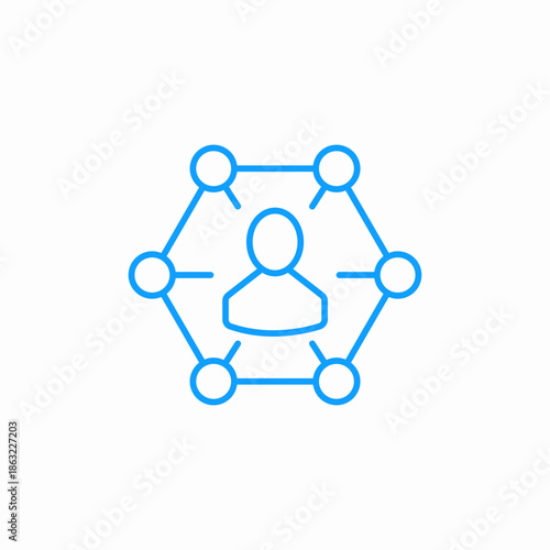 central person connections icon sign vector