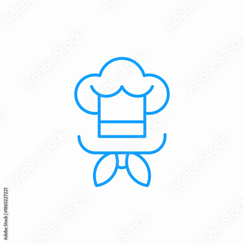 chef hat kerchief icon sign vector