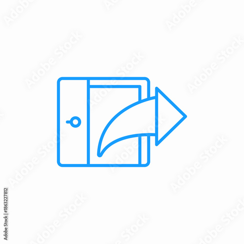 door arrow exit icon sign vector