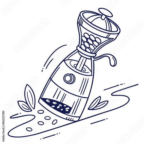 Modern Line Art Illustration with Changeable Stroke Weights