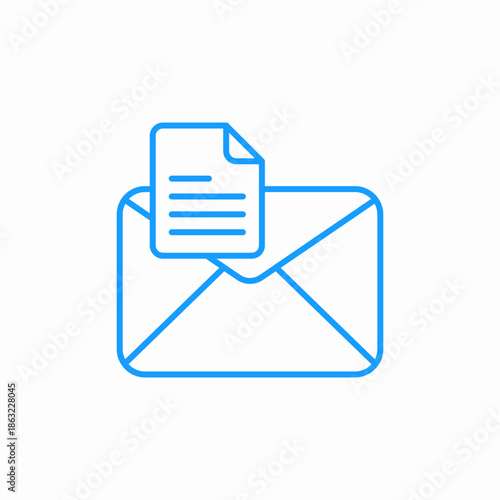 email with file attached icon sign vector
