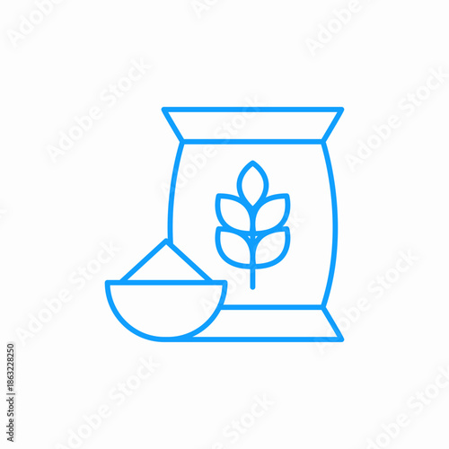 flour sack bowl icon sign vector