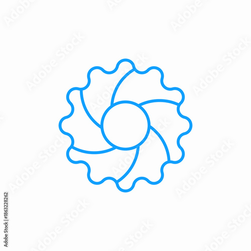 flower shaped cookie icon sign vector