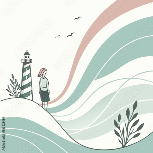 Abstract Minimal Background Texture with Smooth Flowing Lines