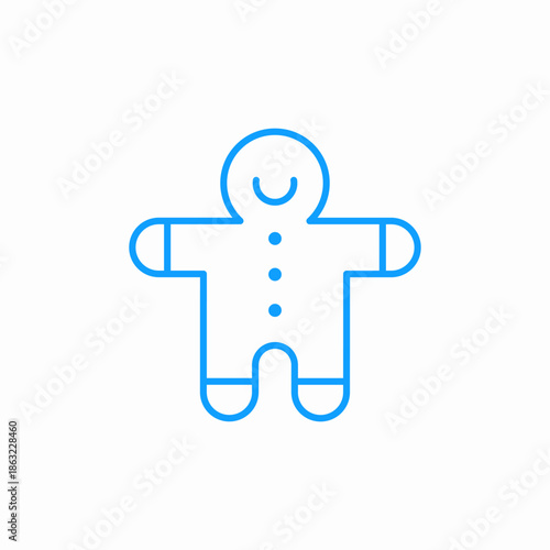 gingerbread man figure icon sign vector