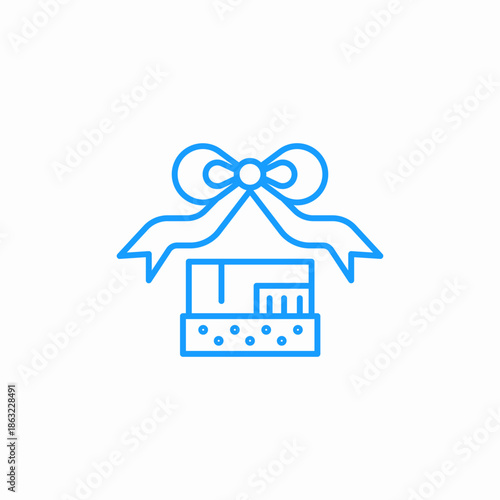 gift with ribbon icon sign vector