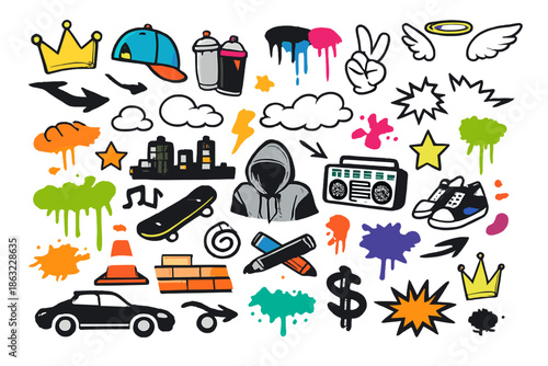 Urban Graffiti Collection with Streetwear Elements