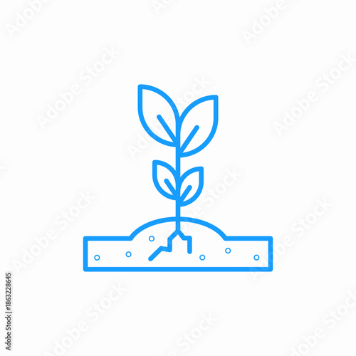 growing plant soil icon sign vector