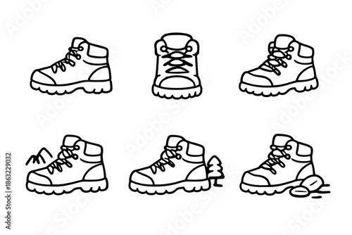 Hiking Boots Cartoon Collection
