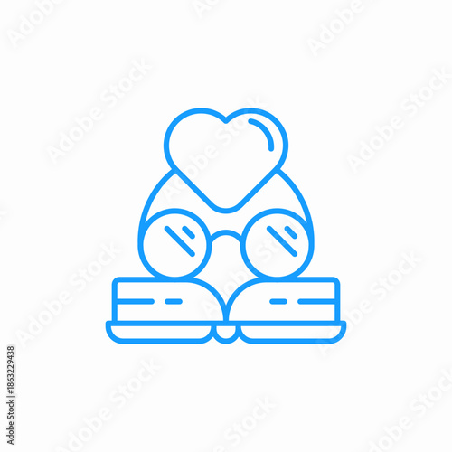 man with book love like icon sign vector