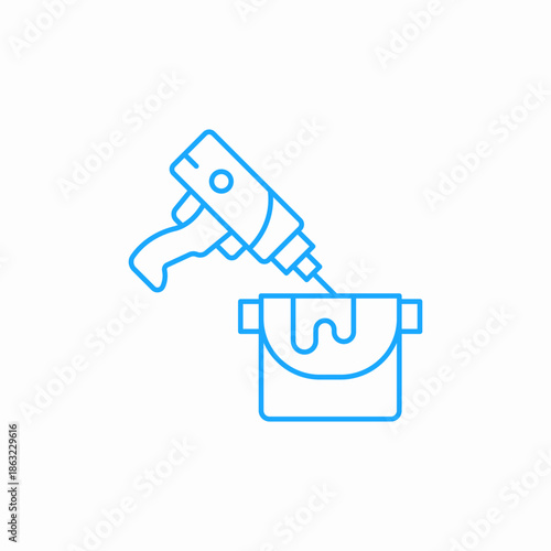mixing paint drill icon sign vector