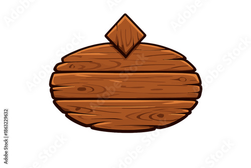 Stylized Wooden Sign with Diamond Top
