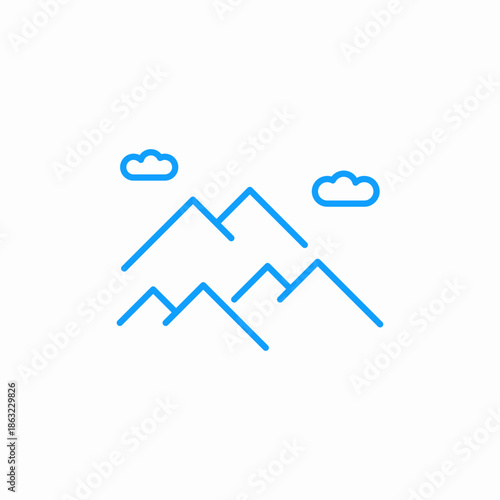 mountain range clouds icon sign vector