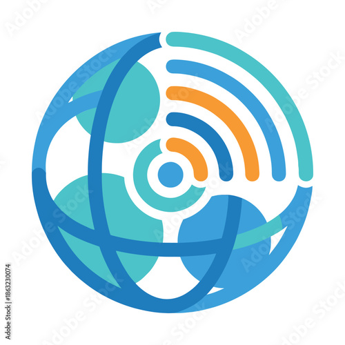 Global Wi-Fi Network — Worldwide Internet Connectivity and Wireless Communication Vector Illustration