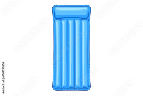 Blue Inflatable Pool Mattress Illustration