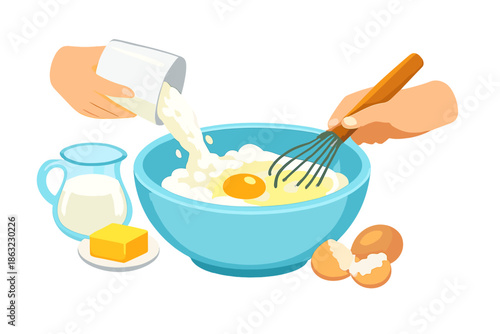 Baking ingredients being mixed in a bowl