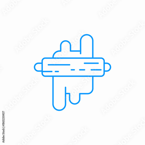 rolling pin dough icon sign vector