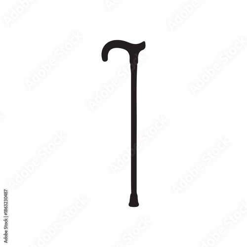 Walking stick silhouette icon vector illustration