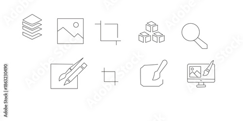 A collection of various scientific and laboratory equipment icons
