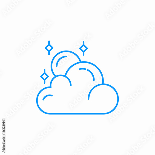 sparkling clear cloud icon sign vector