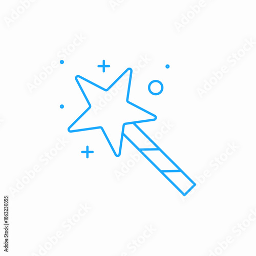 sparkling magic wand icon sign vector