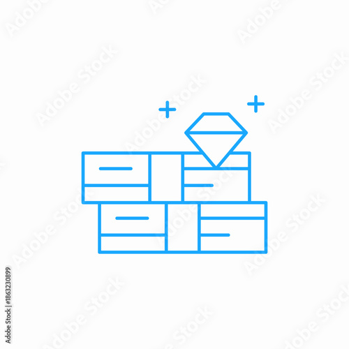 stacked gifts diamond money icon sign vector