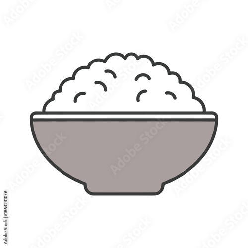 Bowl of rice Vector