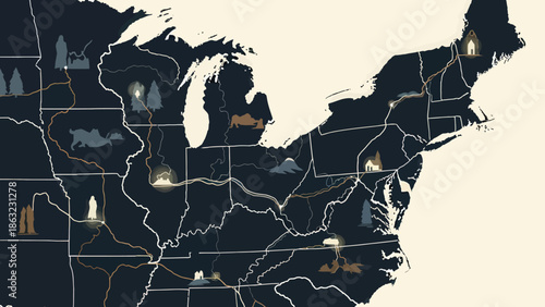 Map of United States Cities.