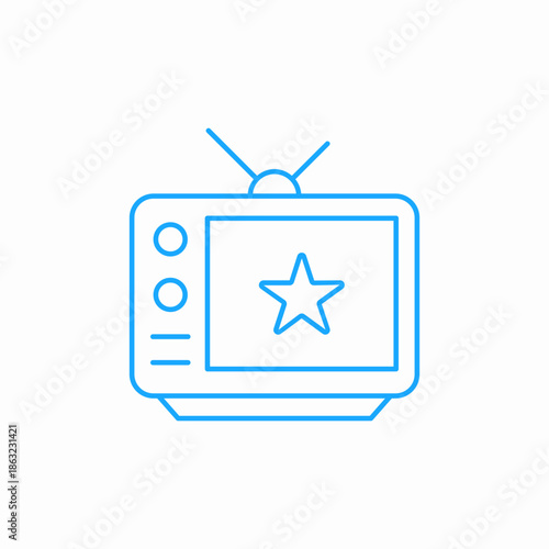 tv with star celebrity icon sign vector