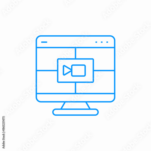 video conference screen icon sign vector