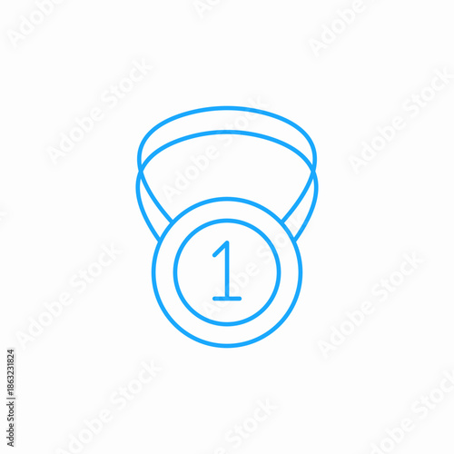 won 1st place champion icon sign vector