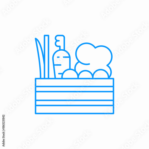 wooden vegetable crate icon sign vector
