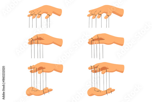 Puppet Master Hands Controlling Strings