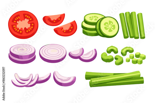 Fresh Sliced Vegetables for Salad
