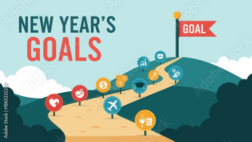 New Year Goals Concept Illustration.