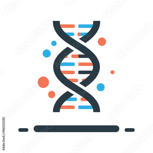 Illustrated double helix dna Vector