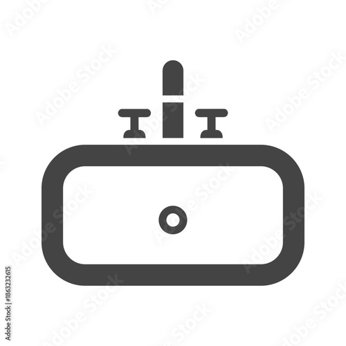 Modern bathroom sink with faucet Vector