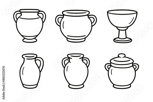 Collection of Ancient Greek Amphorae and Pottery