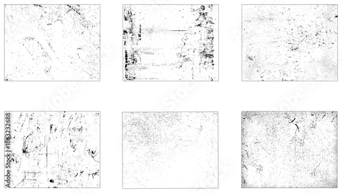 Dirty borders collection on white background. Design elements for banner, Grunge set. Detailed textures. Paint stains. Grunge texture. Old wood.