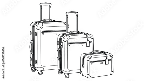 Three-Size Luggage Set With Rolling Suitcases for Travel, Vacation, and Family Packing, Storage, Organization