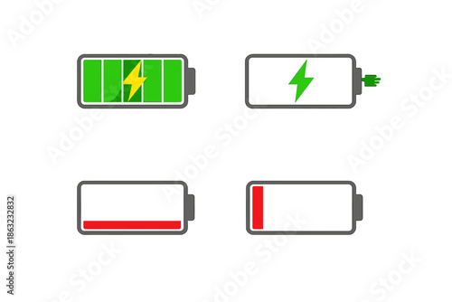 Four battery charge level indicators