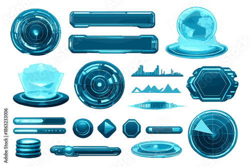Futuristic Sci-Fi User Interface Elements