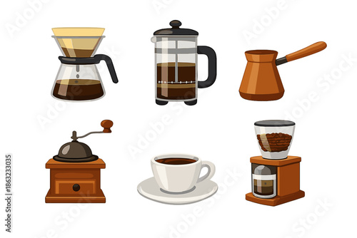 Coffee Making Tools and Coffee Cup