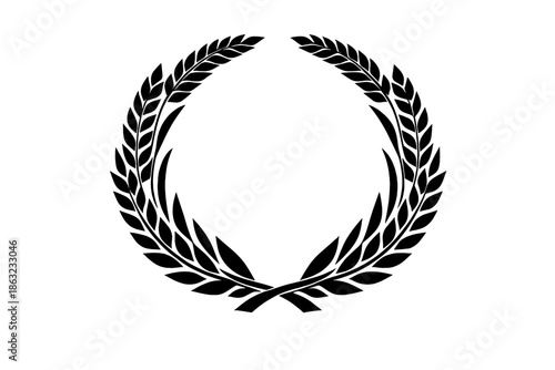 Black Laurel Wreath on Gradient Background