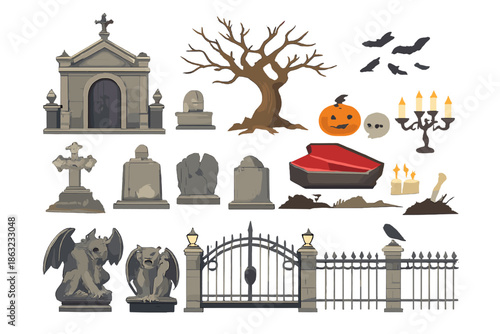 Halloween Cemetery Elements